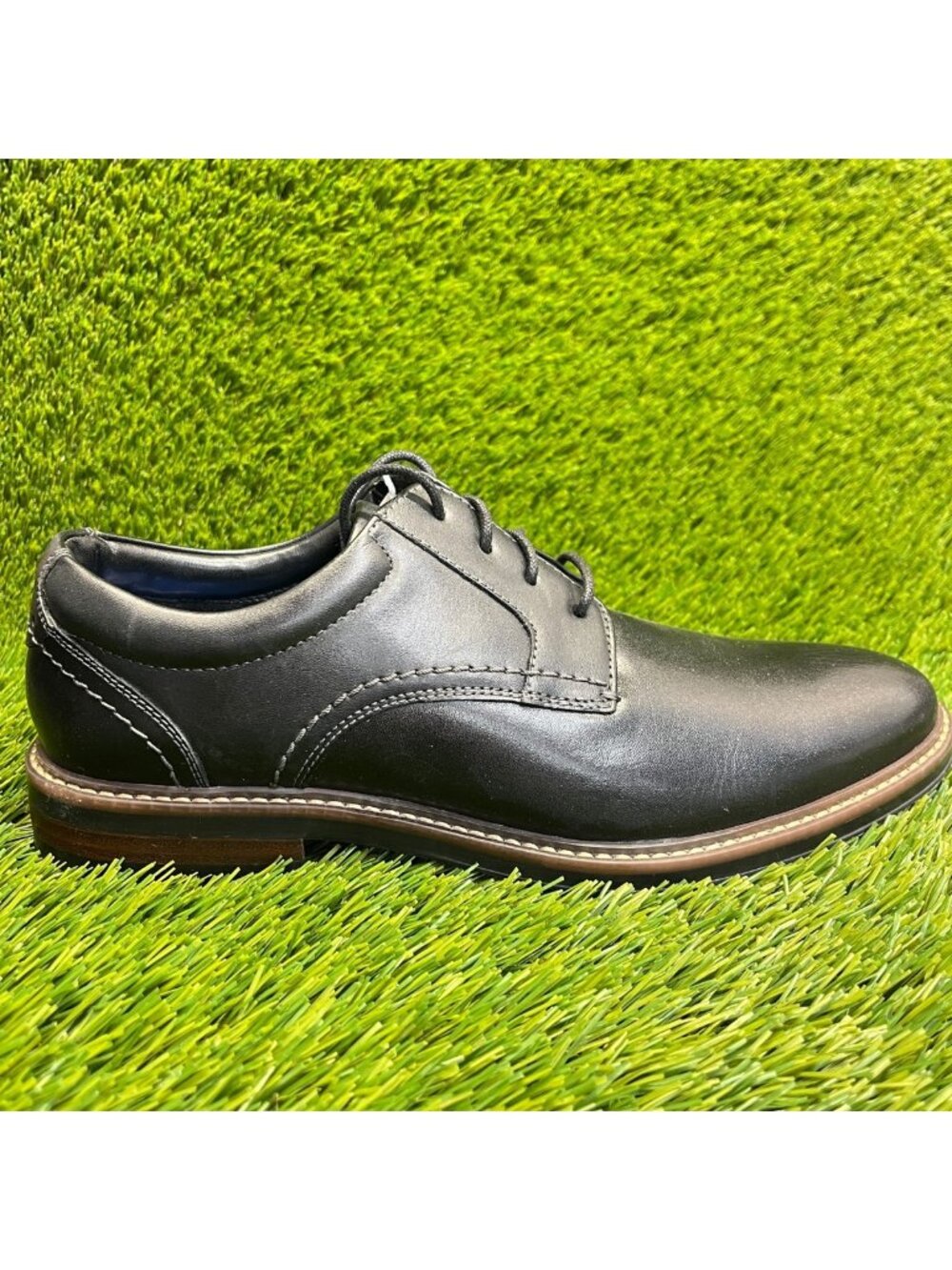 Nunn Bush Westfield Mens Size 8.5 Black Classic Plain Toe Oxford Dress Shoes
